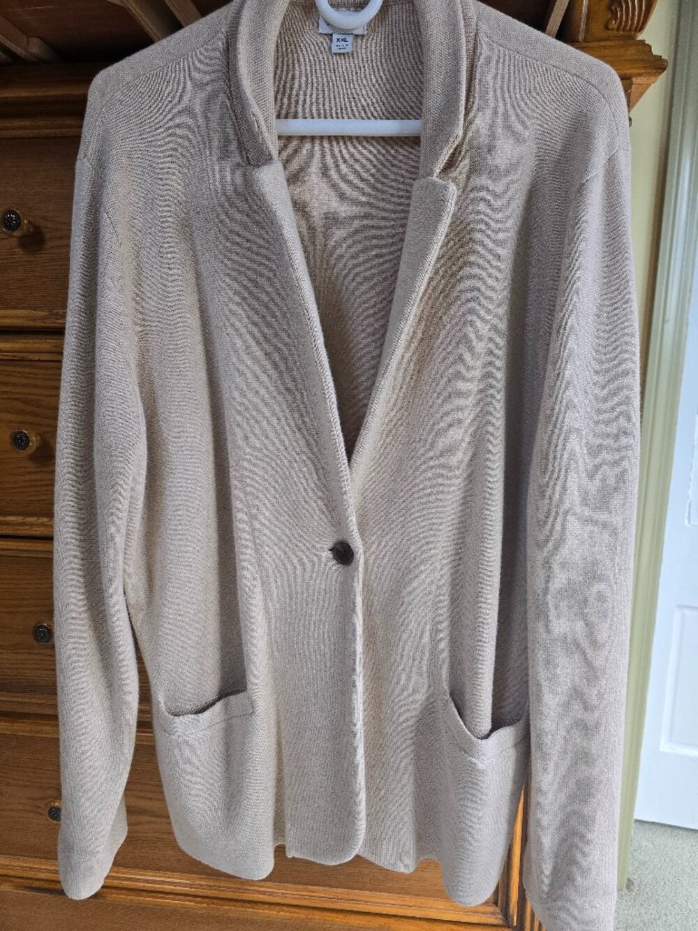 J. Crew Factory Schoolboy Sweater Blazer Heather Oatmeal Womens Size XXL
